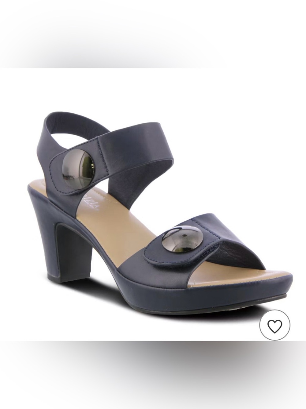 Patrizia “Dade” Navy Block Heel Sandals